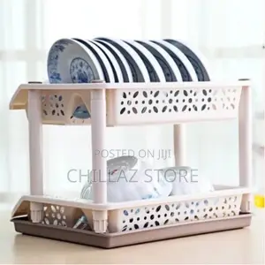 Tier Kitchen Plastic Dish Draining Drying Storage Rack Tray