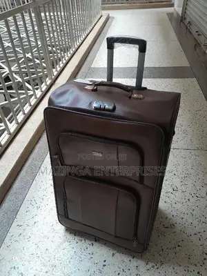 Biggest Size Coffee Brown Genuine Leather Suitcase