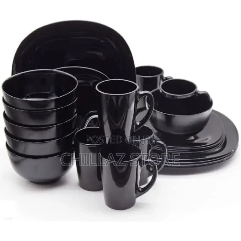24 Piece Plates, Side Plates, Cups and Bowls Dinner Set