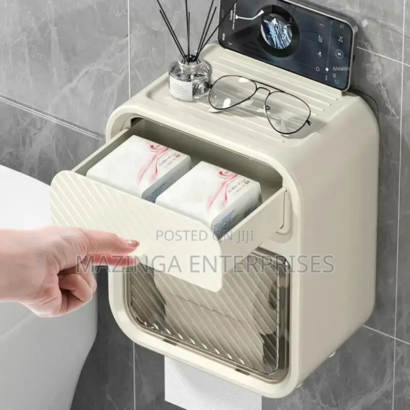 Fancy Double Layer Tissue Holder With Storage Box