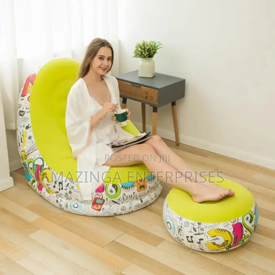 Portable Single Flocking Inflatable Air Sofa Chair