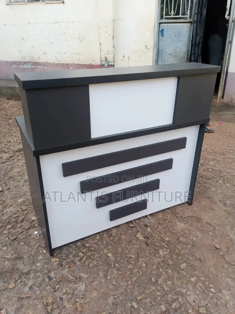 White Front and Grey Reception Table