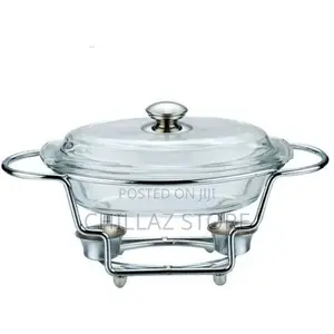 Oval Glass Soup Chafing Serving Dish Warmer
