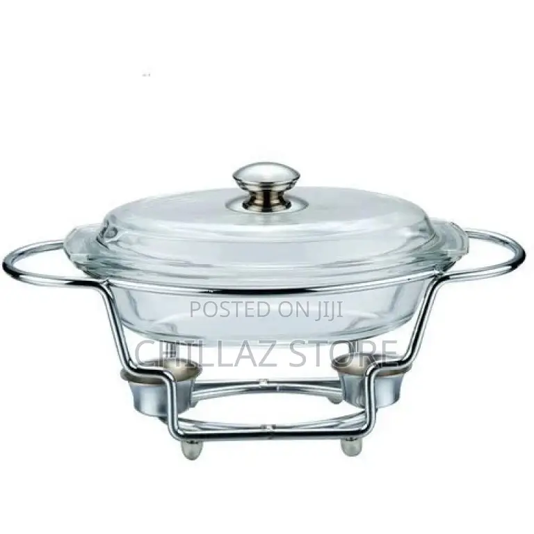 Oval Glass Soup Chafing Serving Dish Warmer