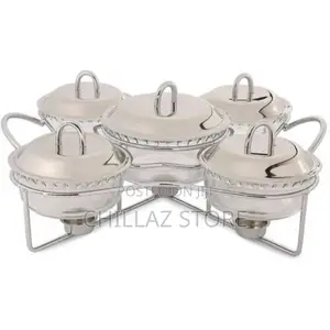 5piece Glass Soup Chafing Serving Dishes Warmers –