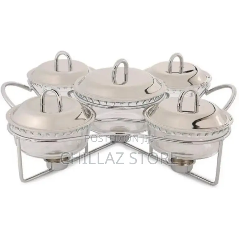 5piece Glass Soup Chafing Serving Dishes Warmers –