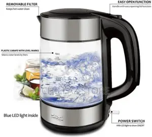DSP 1.7 Litre Glass Electric Kettle Kk1119 – Silver