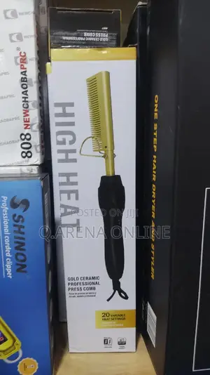 High Heat Gold Ceramic Comb Hair Straightener