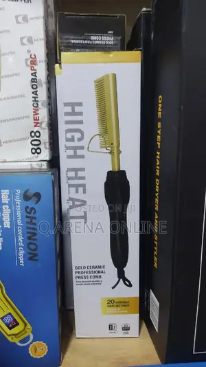 High Heat Gold Ceramic Comb Hair Straightener