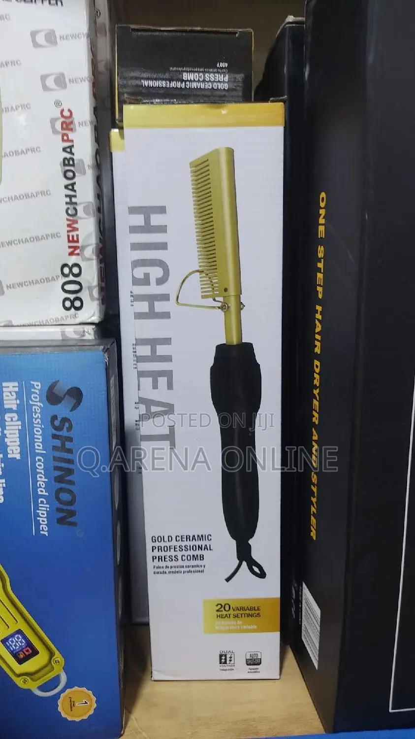 High Heat Gold Ceramic Comb Hair Straightener