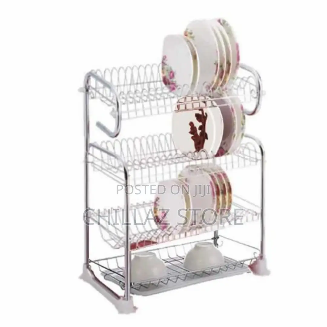 4 Layer Utensils Dish Rack – Silver