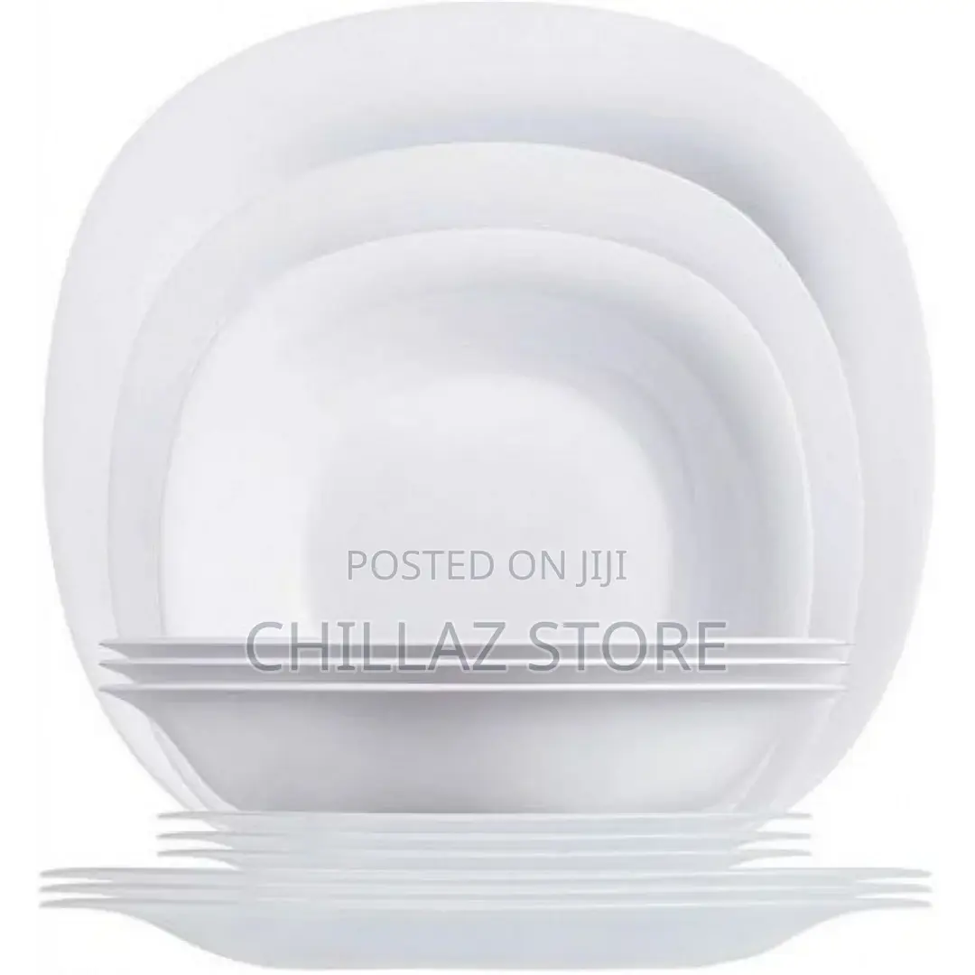 Luminarc 18 Piece Plates, Side Plates and Bowls Dinner Set,