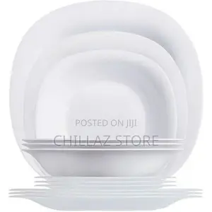 Luminarc 18 Piece Plates, Side Plates and Bowls Dinner Set,