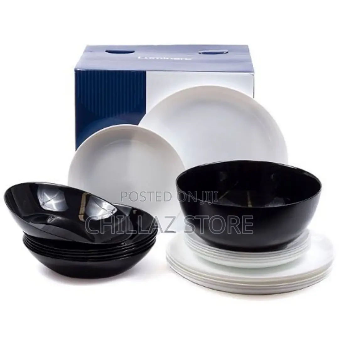 Luminarc 19 Piece Plates, Side Plates and Bowls Dinner Set,