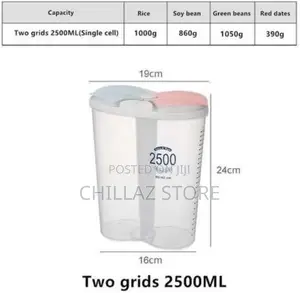 2 Section Cereal Food Dispenser Storage Jarbox Container Bin