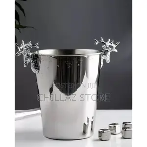 5L Champagne Wine Ice Bucket Stainless Steel With Deer