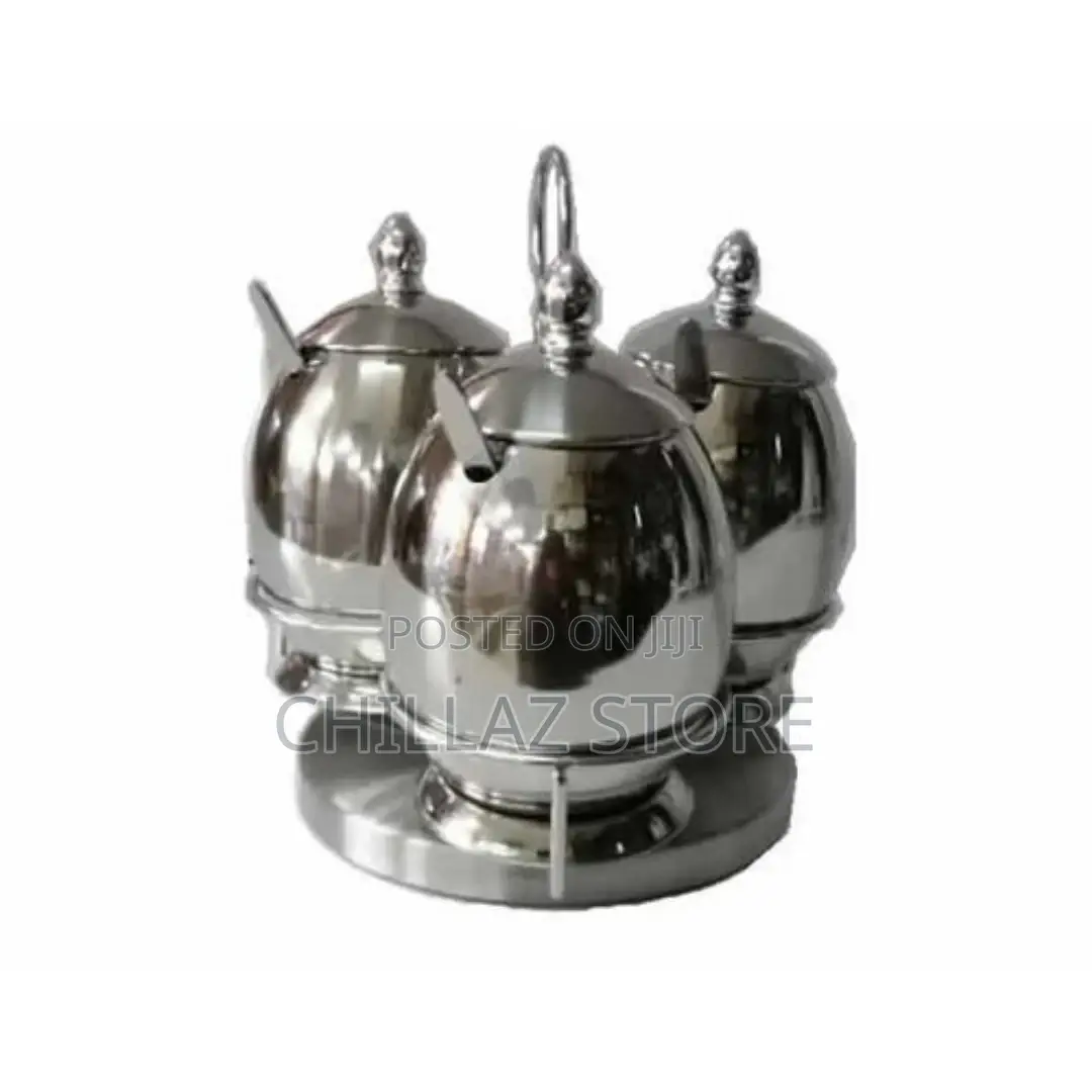3 Piece Spice Sugar Bowl Canister Storage Tins