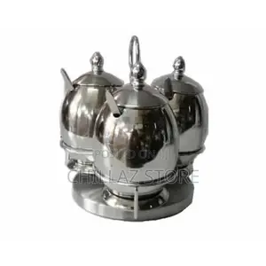 3 Piece Spice Sugar Bowl Canister Storage Tins