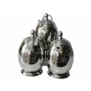 3 Piece Spice Sugar Bowl Canister Storage Tins