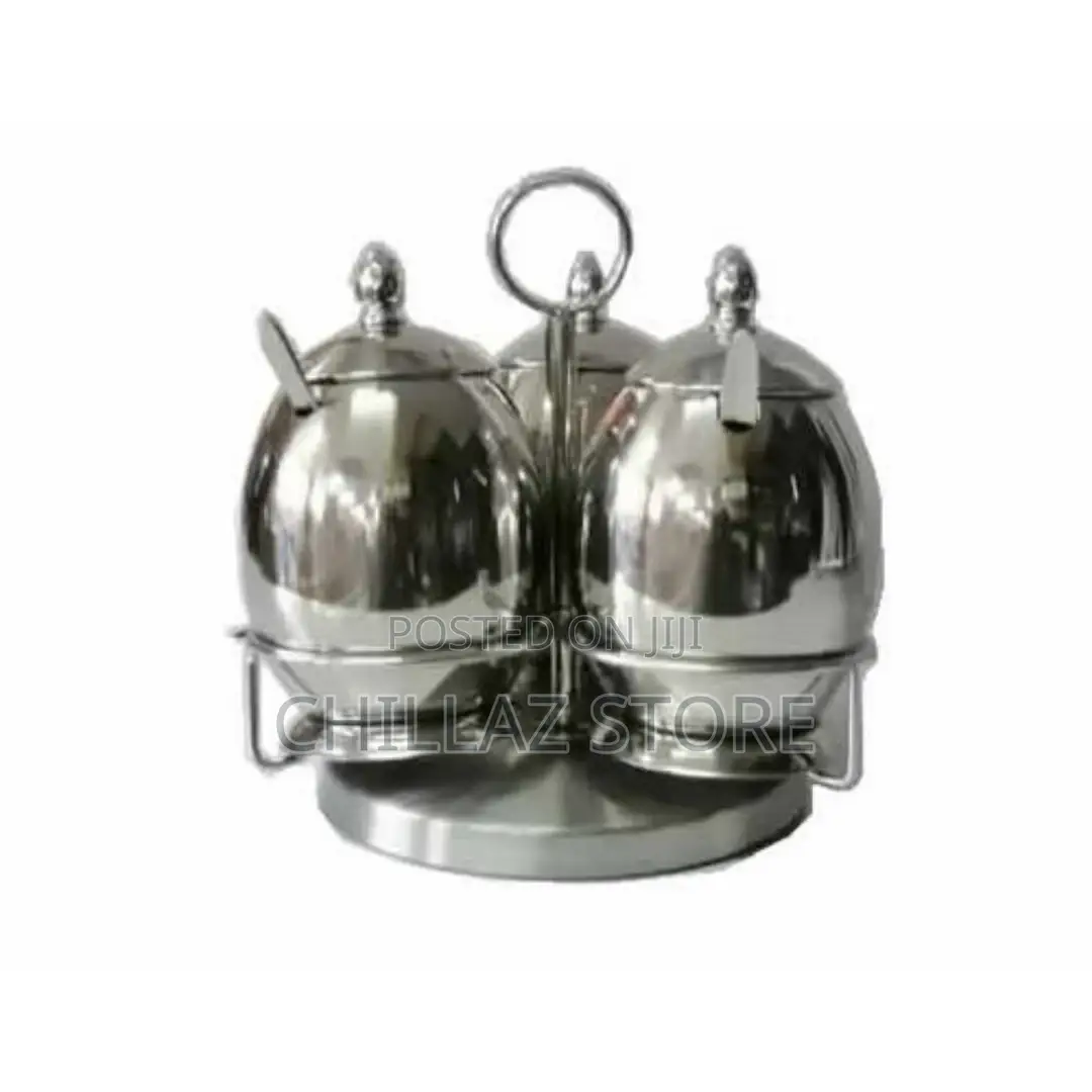 3 Piece Spice Sugar Bowl Canister Storage Tins