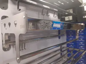 Wide Long Silver Towel Rack