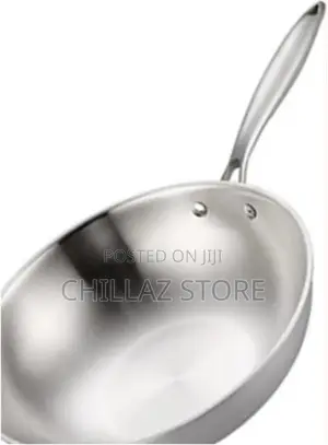 32cm Stainless Steel Wok Gas Cooker Frying Saucepan