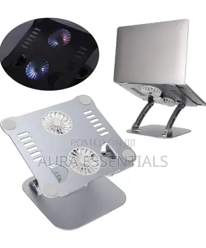 Aluminum Alloy Laptop Stand With 2 Cooling Fans