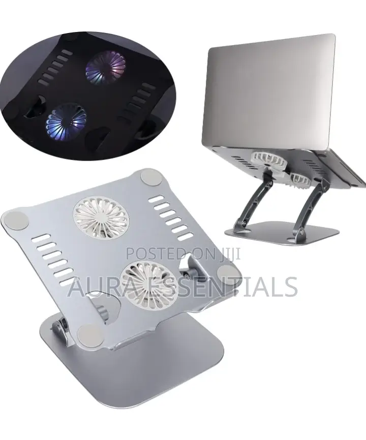 Aluminum Alloy Laptop Stand With 2 Cooling Fans