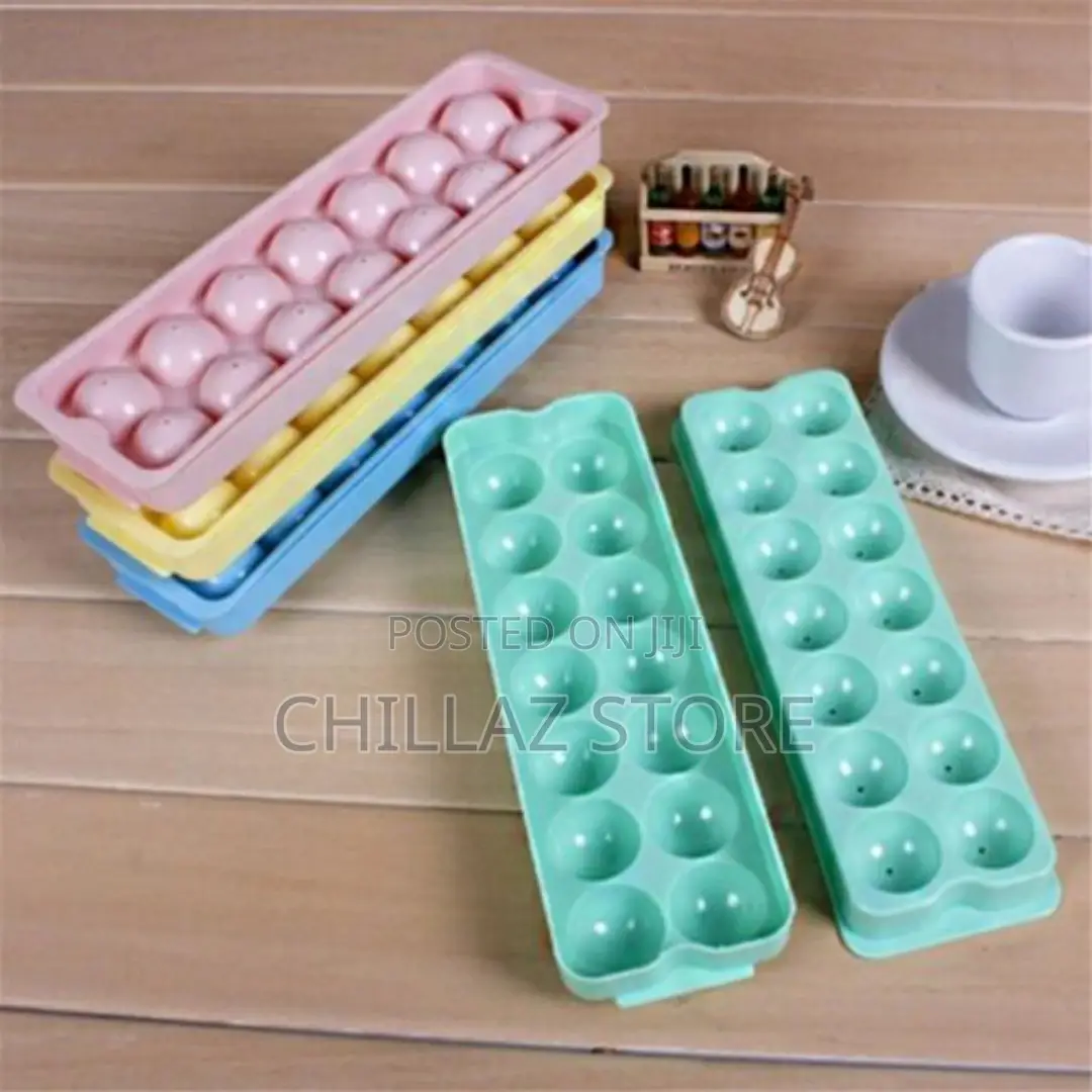 2 Piece, 14 Grid Round Ice Cube Tray Mould Ice Ball Maker