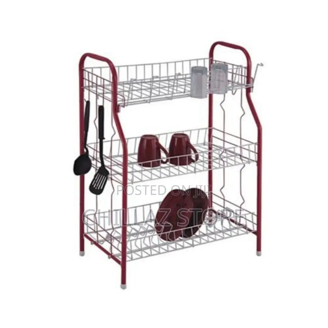 3 Tier Stainless Steel Dish Drainer Storage Rack