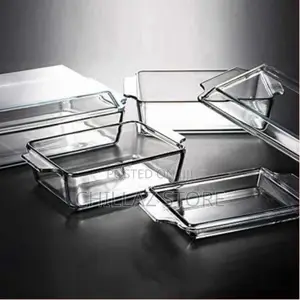 3 Piece Rectangle Glass Bakeware Dishes Microwave Oven Bowls