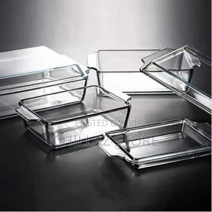 3 Piece Rectangle Glass Bakeware Dishes Microwave Oven Bowls