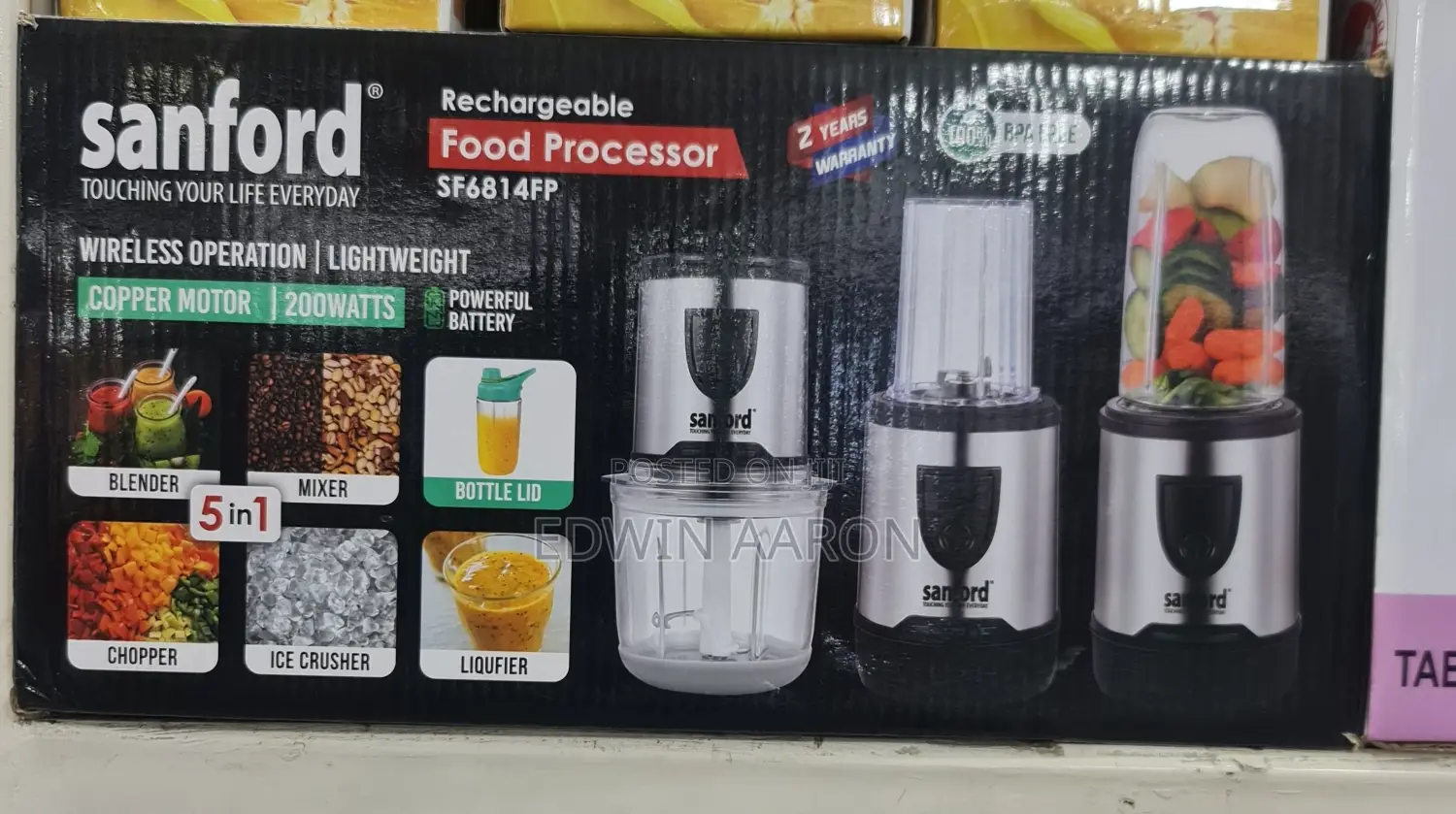 Sandford 5 in 1 Rechargeable Food Processor