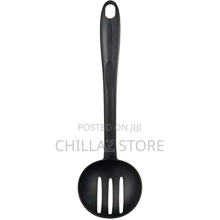 TEFAL Bienvenue Slotted Spoon, Black, Plastic,