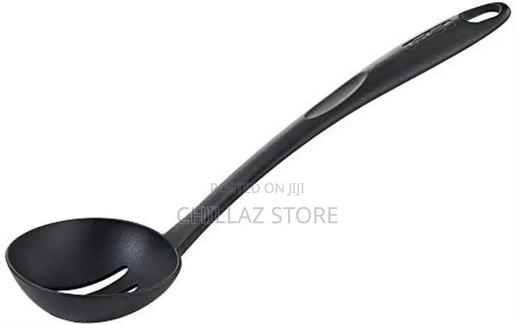 TEFAL Bienvenue Slotted Spoon, Black, Plastic,