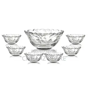 7 Piece Fruit Salad Serving Dishes/Bowls Set-Colourless