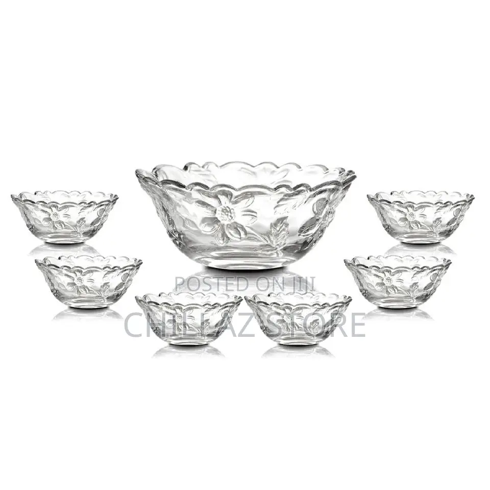 7 Piece Fruit Salad Serving Dishes/Bowls Set-Colourless
