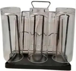 Square 6 Glasses, Cups Holder Stand Storage Organizer