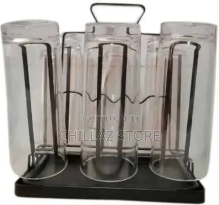 Square 6 Glasses, Cups Holder Stand Storage Organizer