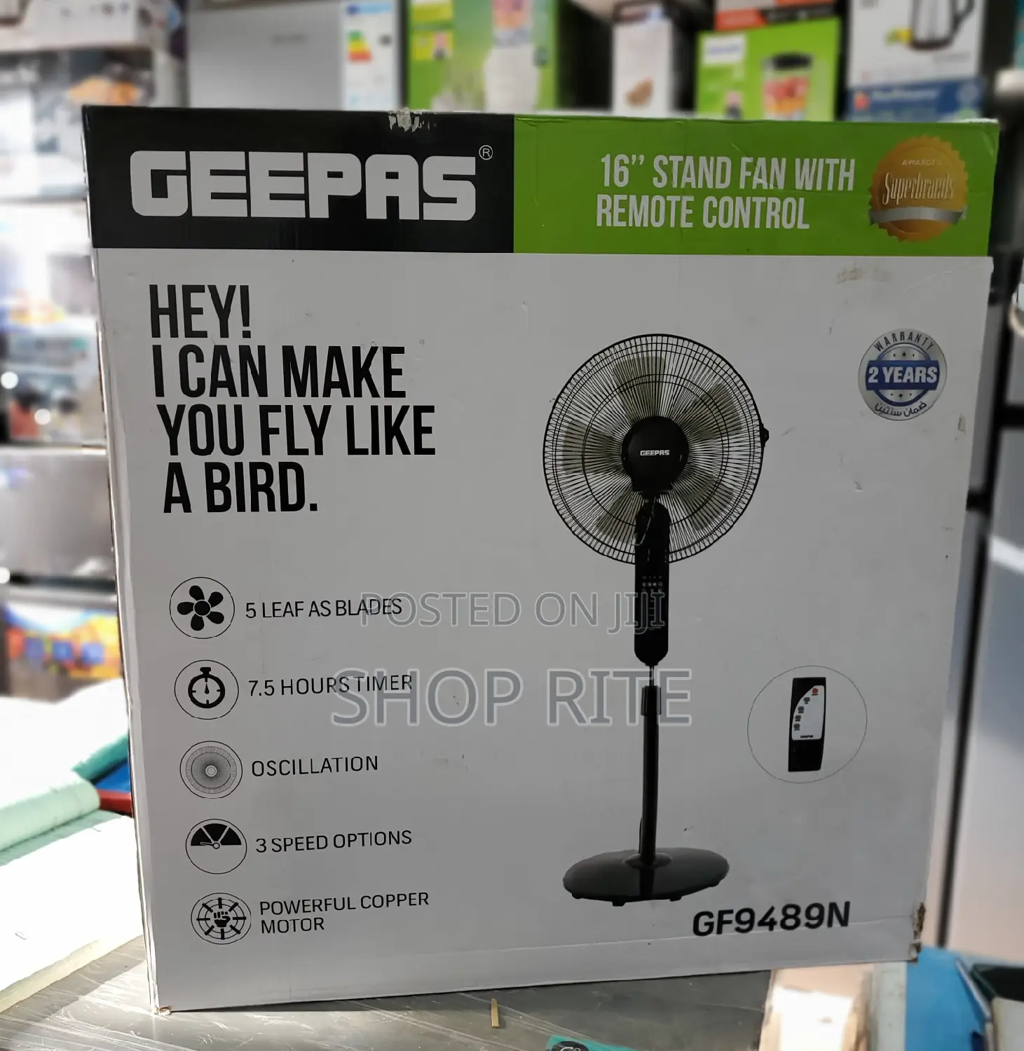Geepas Electric Corded Floor Standing Fan