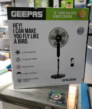 Geepas New Electric 16 Inches Floor Standing Fan With Remote