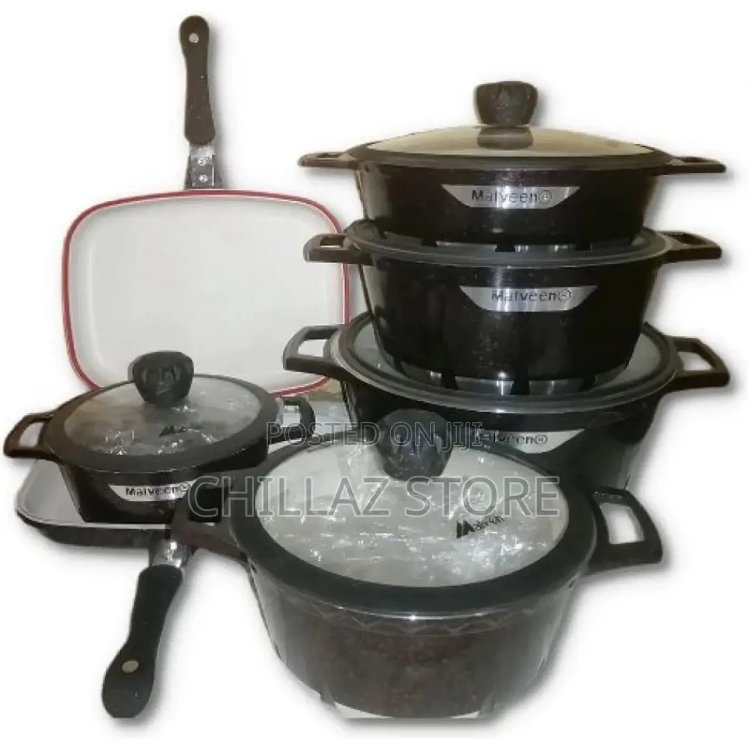 12 Pieces Round Non-Stick Serving Dishes Saucepans Cookware