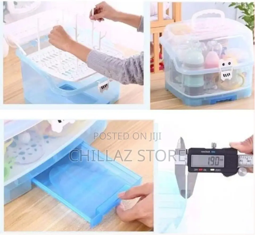 Portable Baby Bottle Drying Rack Storage Box