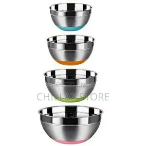 4pc Kitchen Steel Mixing Bowlsfor Baking Cookingsalad Fruits