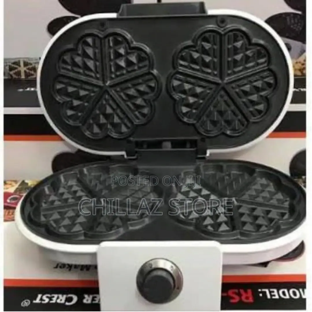 Silver Crest Double Waffle Maker With Mini Heart-