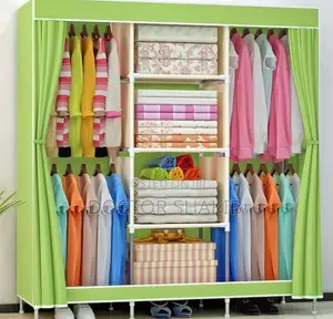 3 Column Portable Folding Wooden Wardrobe (New)