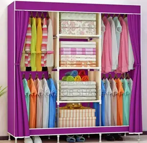 3 Column Portable Folding Wooden Wardrobe (New)