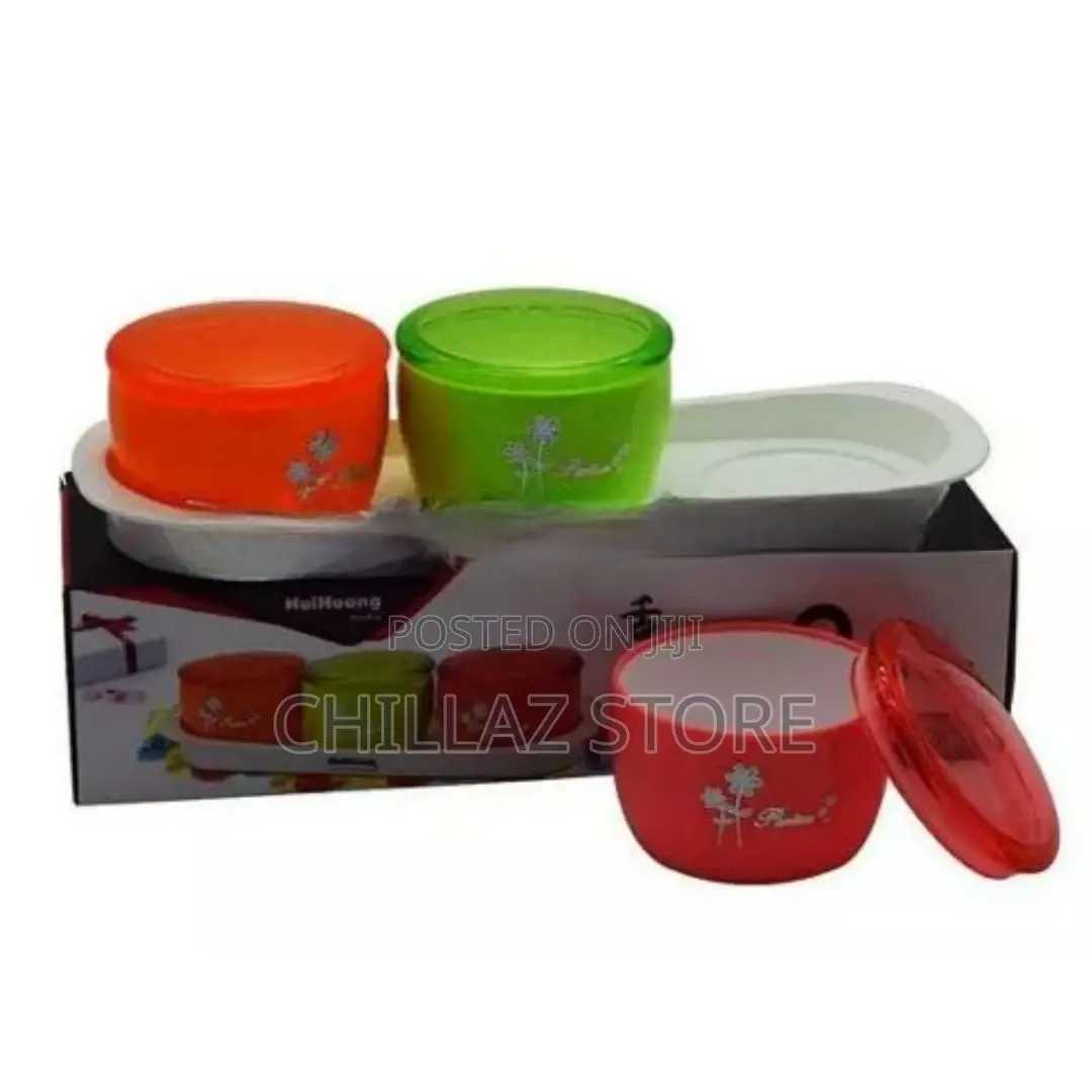 3 Piece Plastic Sugar Bowl Dish Candy Pot