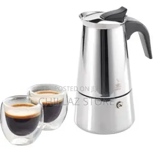 Espresso Maker Emilio for 6 Cups, Stainless Steel