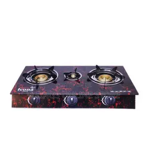ICONA 3 Burner GLASS Gas Auto Stove (ILGSG-301)